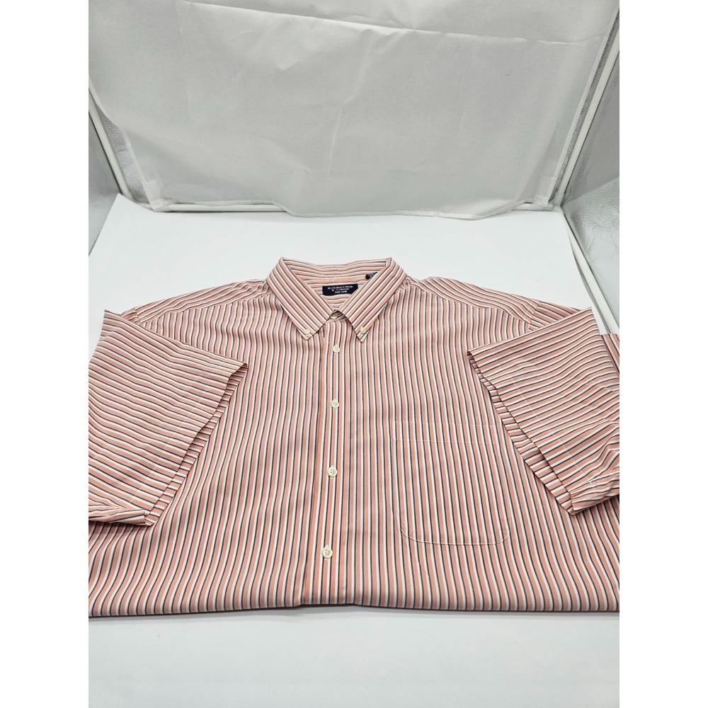 Men's Roundtree & Yorke Big & Tall Easy Care Short Sleeve Striped Shirt 4XT